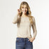 Vienna Long Sleeve Side Cinched Top  - Taupe